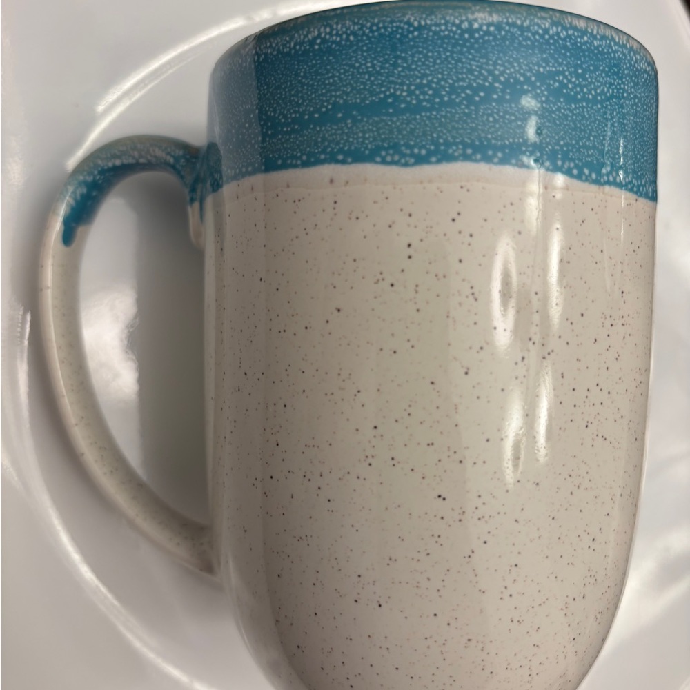 Nantucket Blue and Cream Ceramic Mug - Picture 2 of 4
